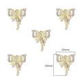 Pendentif papillon argenté scintillant avec cristaux pour la création de bijoux DIY - Style Nœud en Ruban (Or) / 2 Pièces/Ensemble