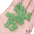 Green oval glass beads 8x10mm for DIY jewelry making bracelets and necklaces - Jelly Date Shape Bead / 8x10mm (20 Pieces/Pack) / Green