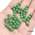 6x4mm green faceted crystal glass beads for DIY jewelry and bracelet making - Solid Wheel Bead / 6x4mm / Light Green