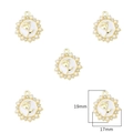 Pendentif rose tulipe argenté avec émail blanc et bordure en perles pour bijoux DIY - Style Tulipe Blanche (Or) / 2 Pièces/Ensemble