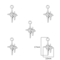 Lot de cinq breloques étoiles argentées de 17mm par 10mm pour la création de bijoux DIY - Style Double Étoile (Argent) / 2 Pièces/Ensemble