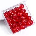 Perles en verre rouge translucide de 10mm avec feuilles d'or dans une boîte en plastique - 10mm / Rouge