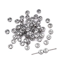 Silver round acrylic beads with black letter C for DIY jewelry making and necklaces - Letter C Round Silver / 4x7mm Hole approx 1mm (50 Pieces/Pack)