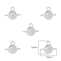 Lot de 5 breloques planète Saturne argentées avec anneaux et textures pour bijoux DIY - Style Planète (Argent) / 2 Pièces/Ensemble