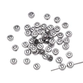 Vintage silver D-letter acrylic beads for DIY bracelets and jewelry making crafts - Letter D Round Silver / 4x7mm Hole approx 1mm (50 Pieces/Pack)