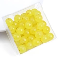 Perles rondes en verre jaune 10mm avec paillettes dorées dans une boîte transparente - 10mm / Jaune