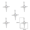 Pendentif étoile argenté avec perle irisante pour projets de bijoux DIY créatifs - Style Grande Étoile (Argent) / 2 Pièces/Ensemble