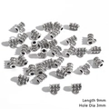 Antique silver cylinder bead with engraved patterns and hanging loop for DIY jewelry - Embossed Cylindrical Style (BJI1048) / 20 Pieces/Pack (Length 9mm/Hole Dia 3mm) / Antique Silver
