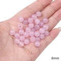 8mm light pink translucent glass round beads for DIY jewelry making with T-pin - Jelly Round Bead / 8mm (Aperture approx 1mm) - 20 Pieces/Pack / Lavender