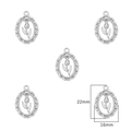 Cinq pendentifs tulipes argentés pour la création de bijoux, taille 22mm x 16mm - Style Tulipe Creuse (Argent) / 2 Pièces/Ensemble