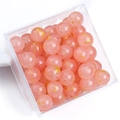 Perles de gelée rose translucides de 10mm avec feuilles d'or pour bijoux DIY en boîte - 10mm / Rose