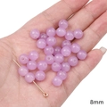 Round 8mm purple cat eye glass beads for DIY jewelry making of bracelets and necklaces - Jelly Round Bead / 8mm (Aperture approx 1mm) - 20 Pieces/Pack / Light Purple
