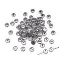 Flat round antique silver alloy spacer beads for DIY jewelry with metal texture - Letter I Round Silver / 4x7mm Hole approx 1mm (50 Pieces/Pack)
