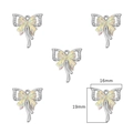 Lot de 5 pendentifs nœuds argentés ornés de strass brillants et centre arc-en-ciel, 19mm - Style Nœud en Ruban (Argent) / 2 Pièces/Ensemble