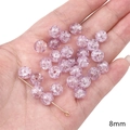 Handheld view of 8mm light purple crackle glass beads for DIY jewelry making - Crackle Round Bead / 8mm (Aperture approx 1mm) - 20 Pieces/Pack / Light Purple