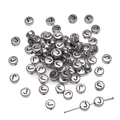 Silver disc alphabet bead with black letter J for DIY jewelry making and crafts - Letter J Round Silver / 4x7mm Hole approx 1mm (50 Pieces/Pack)