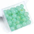 Perles en verre vert clair 10mm avec paillettes dorées en boîte pour bijoux faits main DIY - 10mm / Vert clair