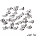 Antique silver cylinder DIY jewelry connectors with 6mm length and 4mm hole diameter - Striped Embossed Cylindrical Style (BJI1048) / 20 Pieces/Pack (Length 6mm/Hole Dia 4mm) / Antique Silver