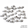 Silver plated DIY cylinder beads with 5mm hole diameter for necklace and jewelry making - Smooth Cylindrical Bail Style (BJI1048) / 20 Pieces/Pack (Length 5mm/Hole Dia 5mm) / Antique Silver