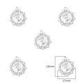 Pendentif fleur argenté avec rose blanche et perles pour bijoux DIY, taille 19mm - Style Tulipe Blanche (Argent) / 2 Pièces/Ensemble