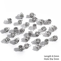 Antique silver cylinder DIY bead 6.5mm length with 5mm hole for necklace jewelry - Vintage Distressed Cylindrical Style (BJI1048) / 20 Pieces/Pack (Length 6.5mm/Hole Dia 5mm) / Antique Silver
