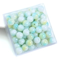 Blue and yellow gradient round beads in a storage box for DIY jewelry making - 8mm (Hole Approx. 1.5mm, 50 Pcs/Pack) / Yellow Blue