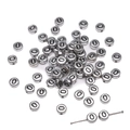 Flat round antique silver acrylic beads with black letter O for DIY jewelry making - Letter O Round Style / 50 Pieces/Pack (4x7mm) / Silver