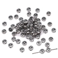 Antique silver round flat acrylic alphabet bead with black letter Q for DIY jewelry - Letter Q Round Style / 50 Pieces/Pack (4x7mm) / Silver