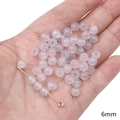 6mm light purple translucent glass beads for DIY jewelry making held in palm - Jelly Round Bead / 6mm (Aperture approx 1mm) - 20 Pieces/Pack / Lavender