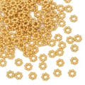 Golden plum blossom alloy spacer beads for DIY handmade jewelry and necklaces - 4mm Diameter (200 Pcs/Pack) / Electroplated Gold