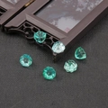 Set of 6 translucent cyan 10mm glass lotus seed pod beads for DIY hairpins - Bulk Packaging / Gradient Teal