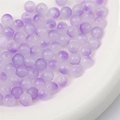 Macro shot of 8-10mm purple frosted glass beads for DIY jewelry making and crafts - Jelly Cracked Purple