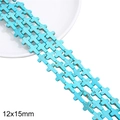 Perles en croix turquoise bleue 12x15mm pour la création de bijoux DIY faits main - Croix / Environ 25 pcs (38cm/Paquet)