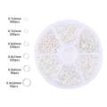Silver open jump rings kit 880pcs with 6 sizes in round clear plastic organizer box - 1 Set / Silver