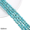 Perles tête de mort en turquoise synthétique 6x8mm pour la fabrication de bijoux DIY - Crâne / Environ 50 pcs (38cm/Paquet)