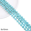 Perles en forme de croix bleu turquoise 8x10mm avec texture minérale pour bijoux DIY - Croix / Environ 38 pcs (38cm/Paquet)