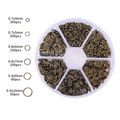 880er Set antike Bronze Biegeringe in 4-10mm Größen für DIY Schmuckherstellung und Basteln - 1 Set / Bronze