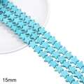 Perles étoiles en turquoise synthétique bleue 15mm pour création bijoux DIY - Grande Étoile / Environ 32 pcs (38cm/Paquet) / Bleu