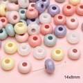 14x8mm Pastellfarbene Acrylperlen für DIY-Schmuck in verschiedenen sanften Farben - 14x8mm Flache Runde Perle / 20er Set / Zufällige Mischfarben