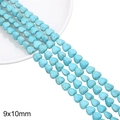 Perles turquoise synthétiques en forme de cœur 9x10mm pour bijoux DIY - Cœur / Environ 43 pcs (38cm/Paquet) / Bleu
