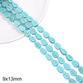 Perles de turquoise en forme de feuille bleu ciel 9x13mm pour création de bijoux DIY - Feuille / Environ 29 pcs (38cm/Paquet) / Bleu