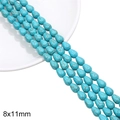 Perles turquoise synthétiques 8x11mm en forme de goutte pour création bijoux DIY - Goutte D'eau Ronde / Environ 34 pcs (38cm/Paquet) / Bleu