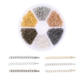 Schmuck Verlängerungsketten Set in sechs Farben mit Aufbewahrungsbox und Verschlüssen - 1 Set / Eisen-Endkette mit Tropfenanhängern
