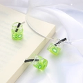Miniature kiwi fruit resin bottle charms for DIY necklaces and earring accessories - 18x10mm (Pack of 6) / Green System