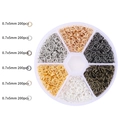 Bastelset mit 5mm Biegeringen in sechs Metallfarben inklusive praktischer Sortierbox - 1 Set / 5mm Binderinge 6-Farben Sortiertes Set