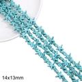Perles étoile de mer DIY 14x13mm en turquoise pour bijoux et bracelets faits main - Étoile de mer / Environ 37 pcs (38cm/Paquet) / Bleu