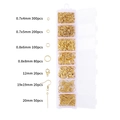 Goldenes DIY-Schmuckherstellungsset mit Biegeringen und Karabinern in 7-Fächer-Box - 1 Set / Goldfarbenes 7-Gitter Schmuckzubehör-Set
