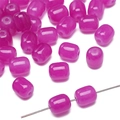 Deep burgundy barrel glass jade beads for handmade DIY jewelry making projects - Purple