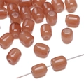 DIY salmon pink glass barrel beads with smooth finish for handmade jewelry making - Brown