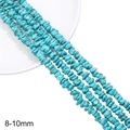 Fil de perles turquoise bleues irrégulières de 8-10 mm avec textures brunes - Gravier / Environ 94 pcs (38cm/Paquet) / Bleu